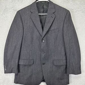 Calvin Klein Wool Blazer Adult 40R Grey Sport Coat 3 Button‎ Office Jacket Mens
